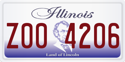 IL license plate Z004206
