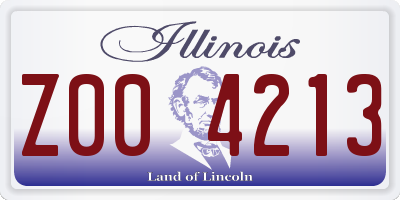 IL license plate Z004213