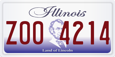 IL license plate Z004214