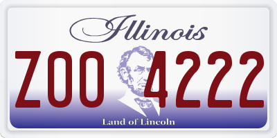 IL license plate Z004222