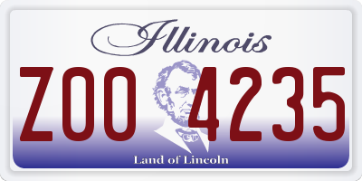 IL license plate Z004235