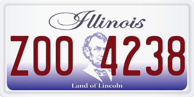 IL license plate Z004238