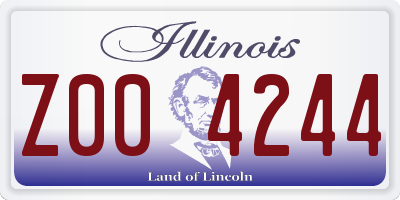 IL license plate Z004244