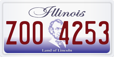 IL license plate Z004253