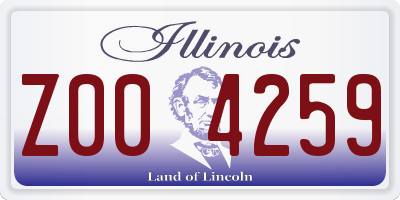 IL license plate Z004259