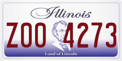 IL license plate Z004273