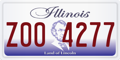 IL license plate Z004277
