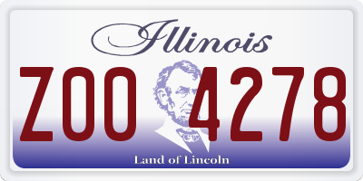 IL license plate Z004278