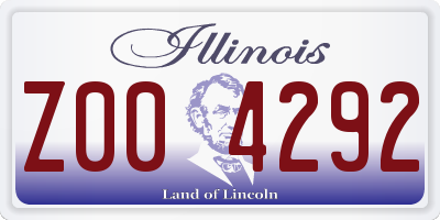 IL license plate Z004292