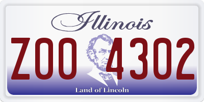 IL license plate Z004302