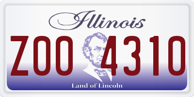 IL license plate Z004310