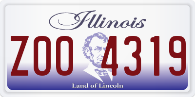 IL license plate Z004319