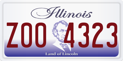 IL license plate Z004323