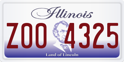 IL license plate Z004325