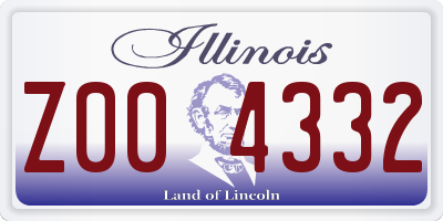 IL license plate Z004332