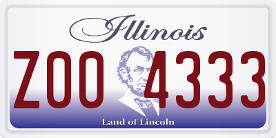 IL license plate Z004333