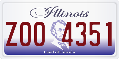 IL license plate Z004351
