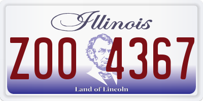 IL license plate Z004367