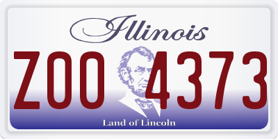 IL license plate Z004373