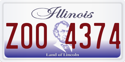 IL license plate Z004374