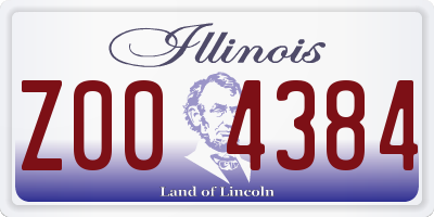 IL license plate Z004384