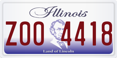 IL license plate Z004418