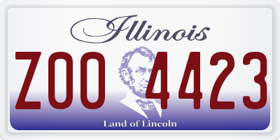 IL license plate Z004423