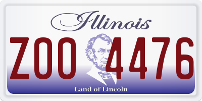 IL license plate Z004476
