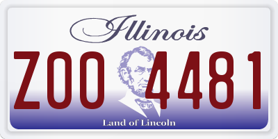 IL license plate Z004481