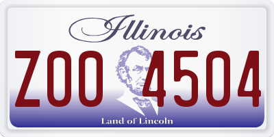 IL license plate Z004504