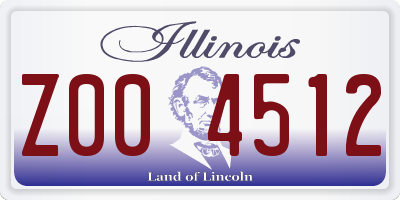 IL license plate Z004512