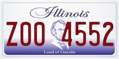 IL license plate Z004552