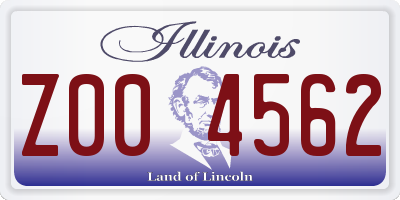 IL license plate Z004562