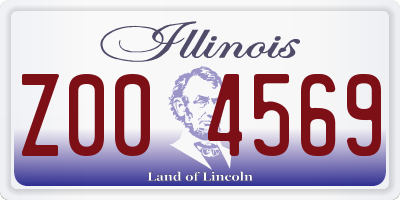 IL license plate Z004569