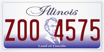IL license plate Z004575