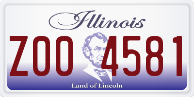 IL license plate Z004581