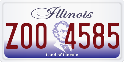 IL license plate Z004585