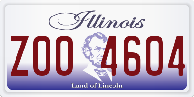 IL license plate Z004604