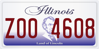 IL license plate Z004608