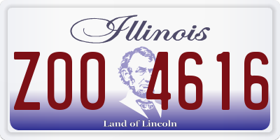 IL license plate Z004616