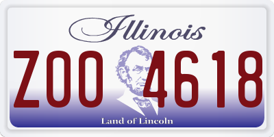 IL license plate Z004618