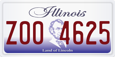 IL license plate Z004625