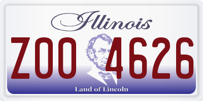 IL license plate Z004626