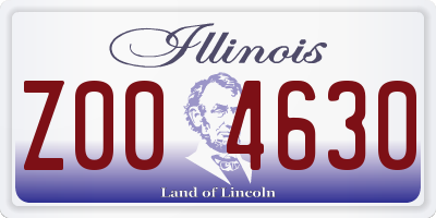 IL license plate Z004630