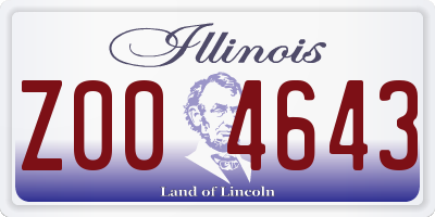 IL license plate Z004643