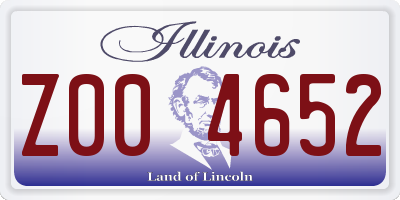 IL license plate Z004652