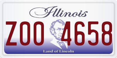 IL license plate Z004658