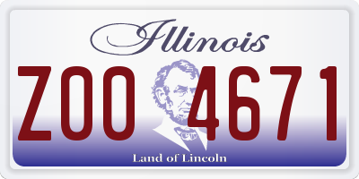 IL license plate Z004671