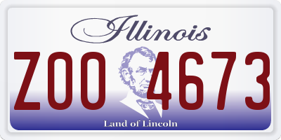 IL license plate Z004673