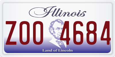 IL license plate Z004684